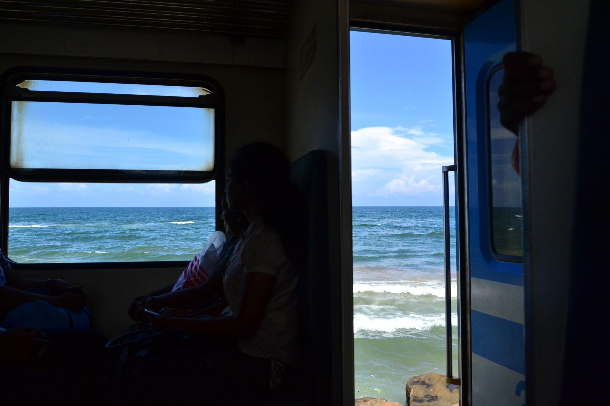 Rail travel on the Colombo-Galle Line in Sri Lanka