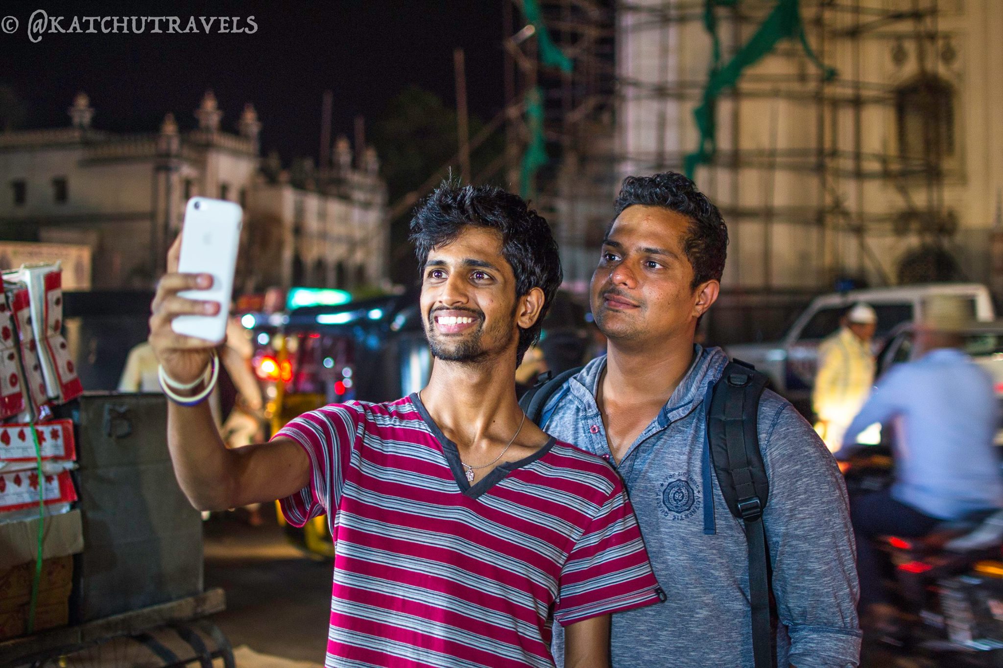 Travellers taking a Charminar Selfie