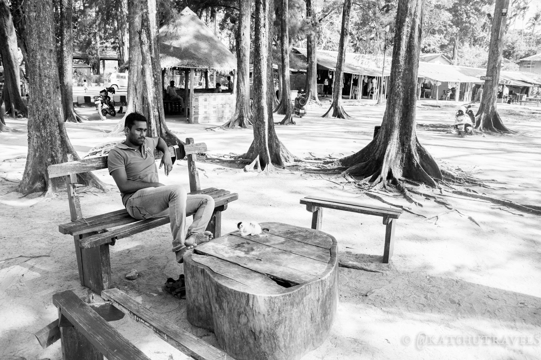 Our Host-Kumar resting by the woods at Wandoor-Andaman Islands