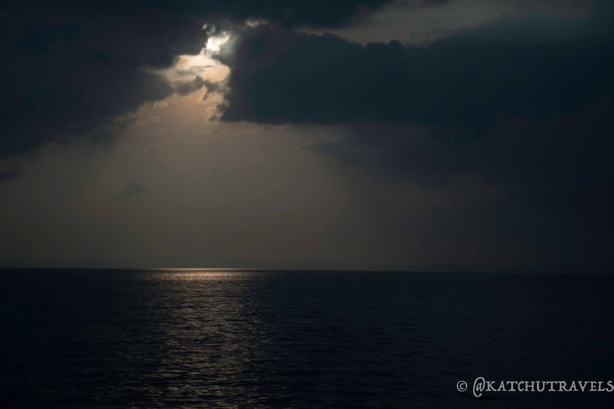 Sun shining on a patch of the Andaman Sea- as seen from the ship