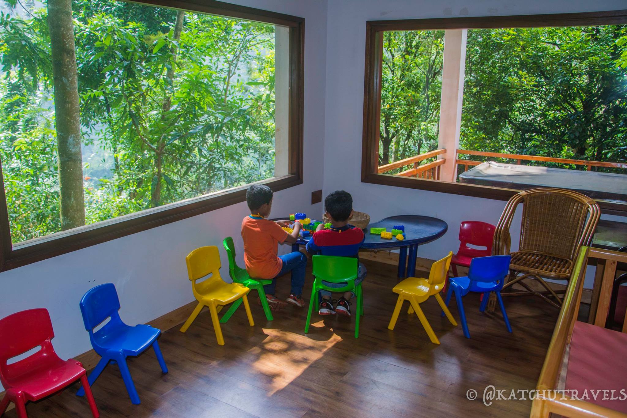 Children's activity centre overlooking a beautiful view of the forests at Kurumba Village Resort