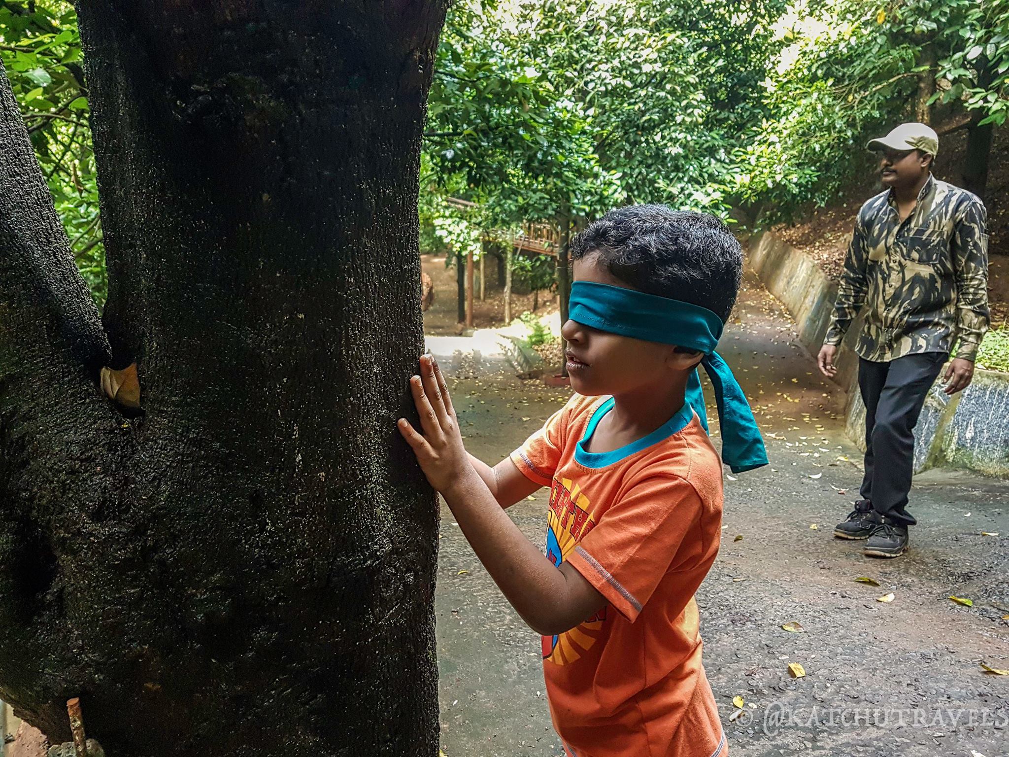 Tree Hugging Excercise at Kurumba Village Resort