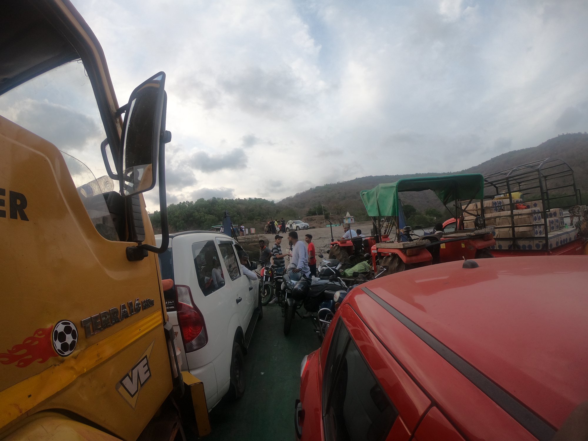 Jammed on all sides in the Bagmandala Ferry