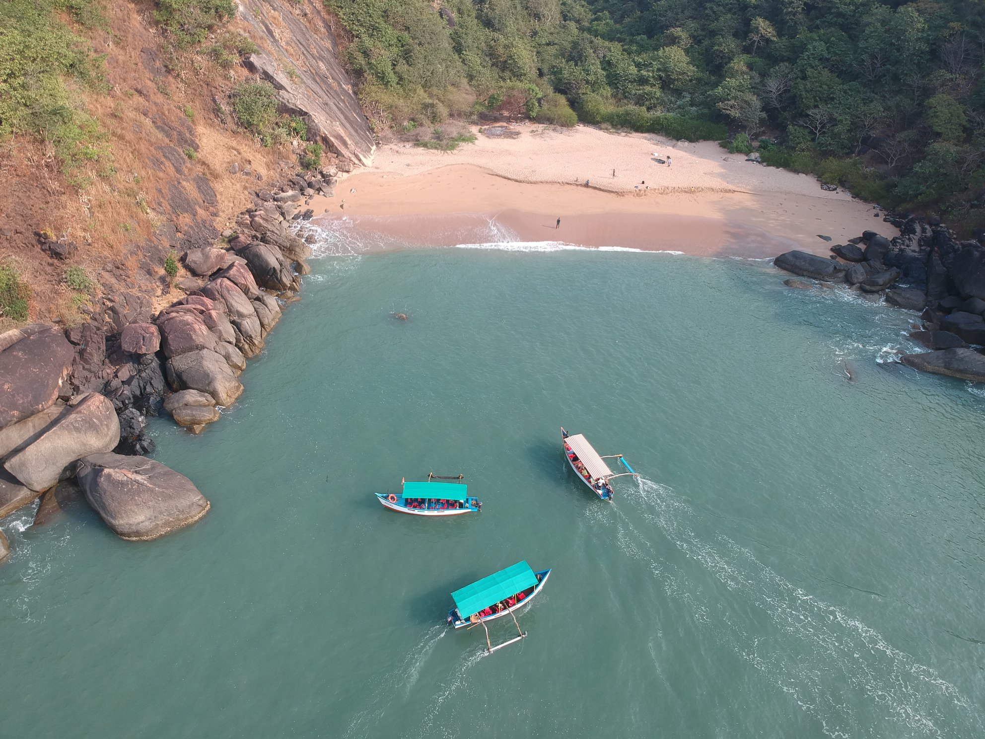 Boats arriving at Honeymoon Island-South Goa-India