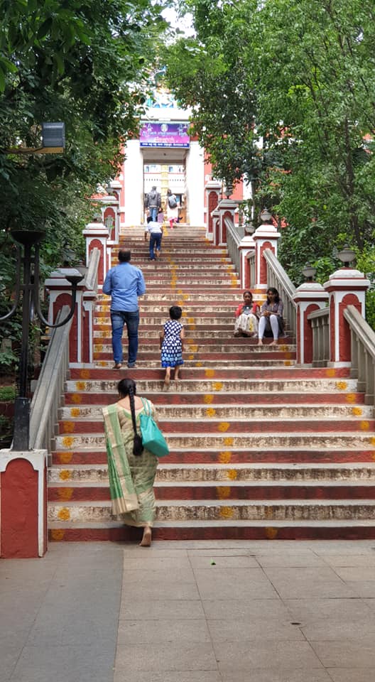 The Stepped Layout to the entrance at the 'Kadu Mallikarjuna/Malleswara' Temple in Malleswaram-Bengaluru