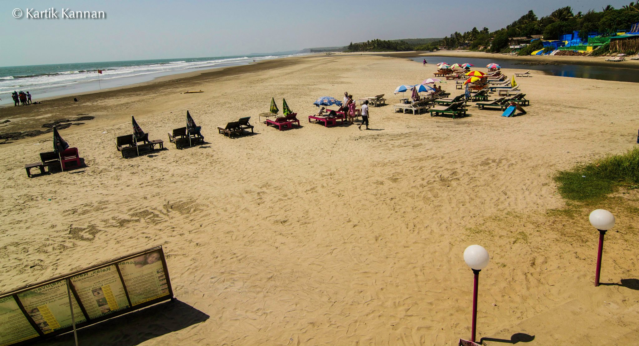 Aswem Beach in north Goa, 20 km's from Calangute (40 mins)